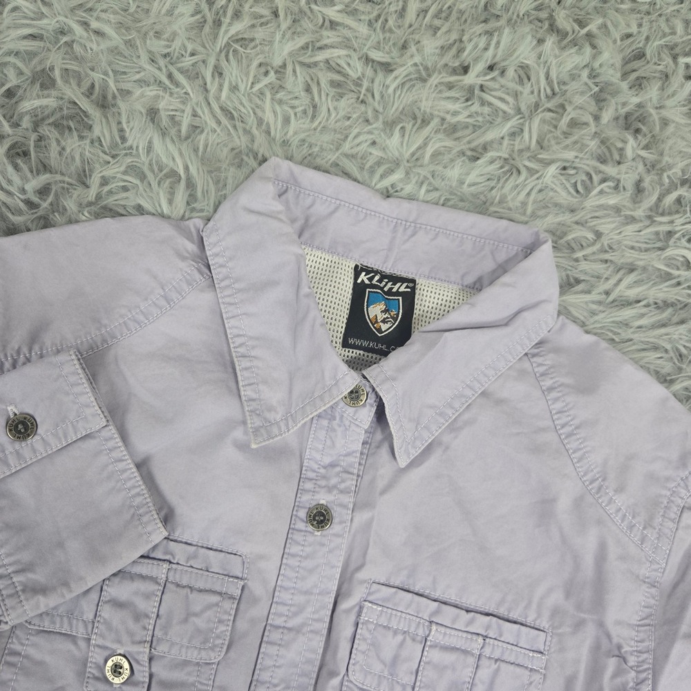 KUHL Outdoor Button Down Shirt Women XS Lavender Excellent Hiking Utility Pocket